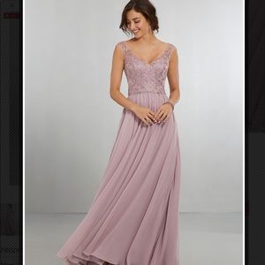 Mori Lee Bridesmaid Dress Lace Bordeaux